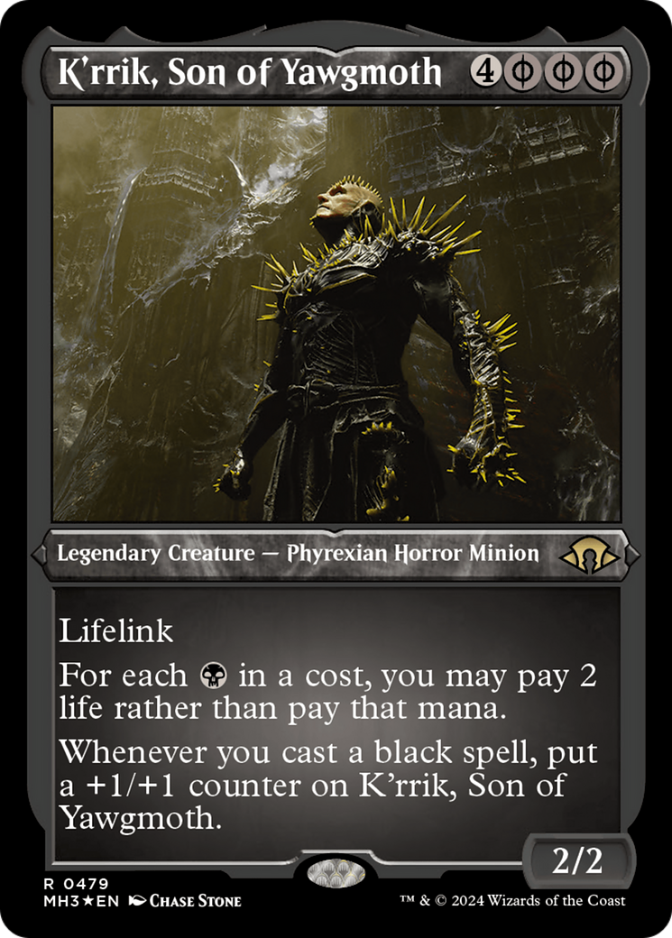 K'rrik, Son of Yawgmoth (MH3-479) - Modern Horizons 3 Etched Foil - Premium MTG Single from Wizards of the Coast - Just $3.86! Shop now at Game Crave Tournament Store