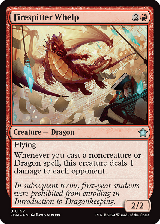 Firespitter Whelp (FDN-197) - Foundations Foil - Premium MTG Single from Wizards of the Coast - Just $0.26! Shop now at Game Crave Tournament Store