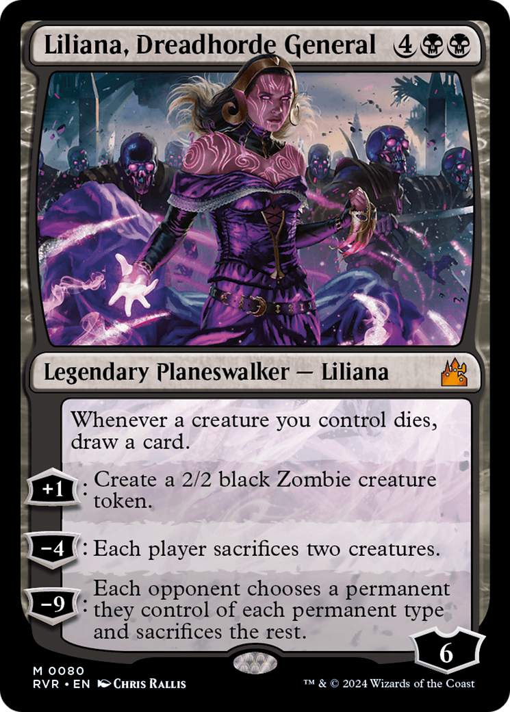 Liliana, Dreadhorde General (RVR-080) - Ravnica Remastered - Premium MTG Single from Wizards of the Coast - Just $4.72! Shop now at Game Crave Tournament Store