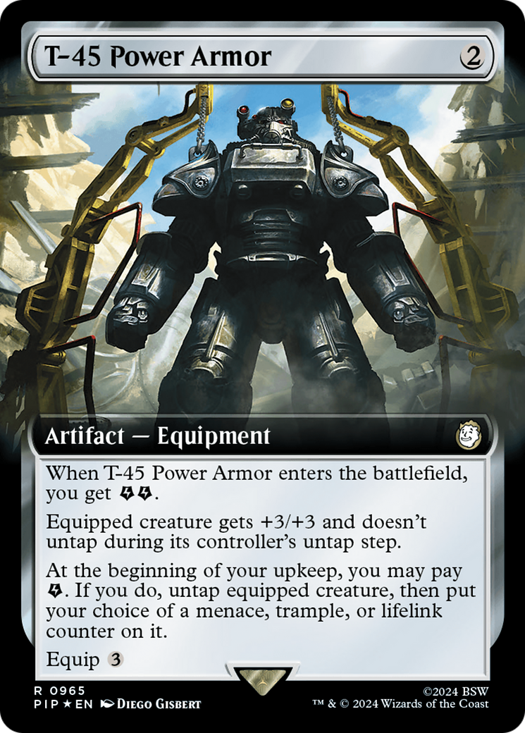 T-45 Power Armor (PIP-965) - Fallout: (Extended Art) - Premium MTG Single from Wizards of the Coast - Just $1.40! Shop now at Game Crave Tournament Store