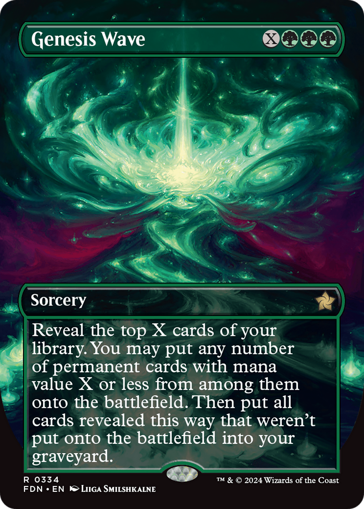 Genesis Wave (FDN-334) - Foundations (Borderless) Foil - Premium MTG Single from Wizards of the Coast - Just $3.06! Shop now at Game Crave Tournament Store