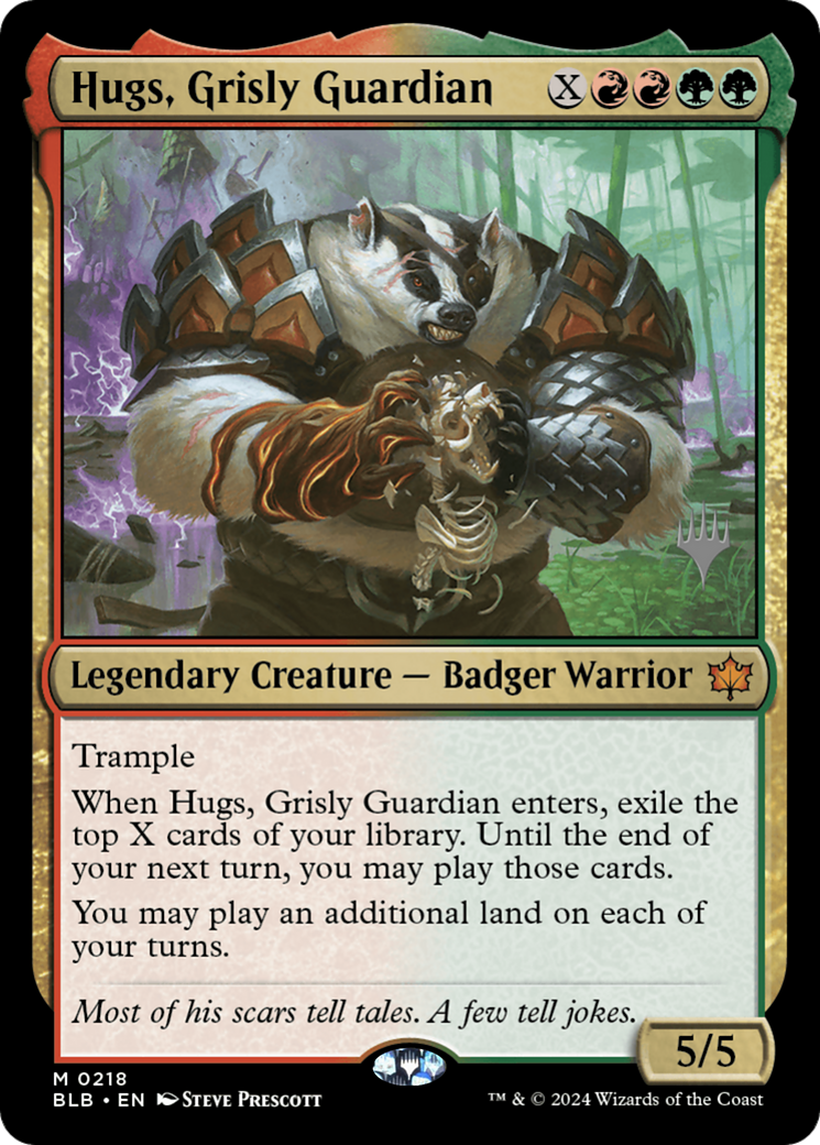 Hugs, Grisly Guardian (PBLB-218P) - Bloomburrow Promos - Premium MTG Single from Wizards of the Coast - Just $1.78! Shop now at Game Crave Tournament Store