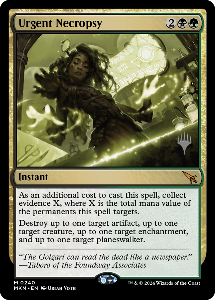 Urgent Necropsy (PMKM-240P) - Murders at Karlov Manor Promos - Premium MTG Single from Wizards of the Coast - Just $0.26! Shop now at Game Crave Tournament Store