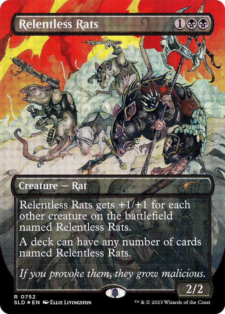 Relentless Rats (SLD-752) - Secret Lair Drop (Borderless) Foil - Premium MTG Single from Wizards of the Coast - Just $85.24! Shop now at Game Crave Tournament Store