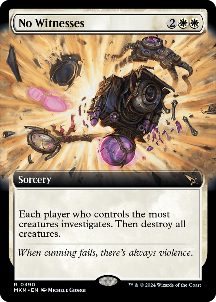 No Witnesses (MKM-390) - Murders at Karlov Manor: (Extended Art) Foil - Premium MTG Single from Wizards of the Coast - Just $0.25! Shop now at Game Crave Tournament Store