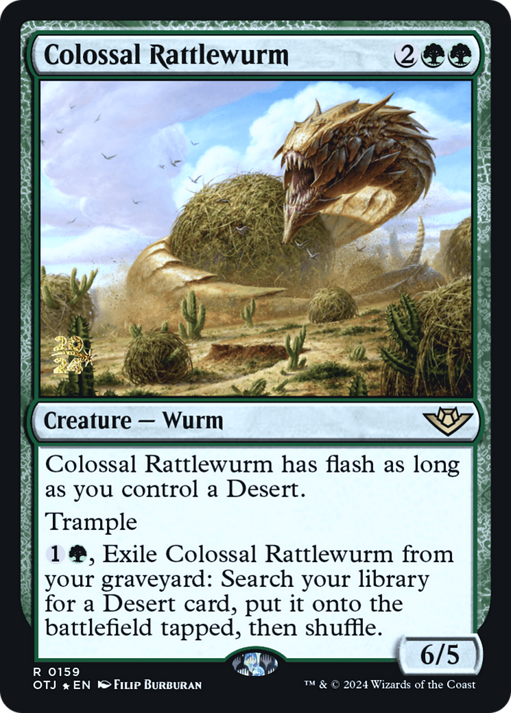Colossal Rattlewurm (POTJ-159S) - Outlaws of Thunder Junction Promos Foil - Premium MTG Single from Wizards of the Coast - Just $0.36! Shop now at Game Crave Tournament Store