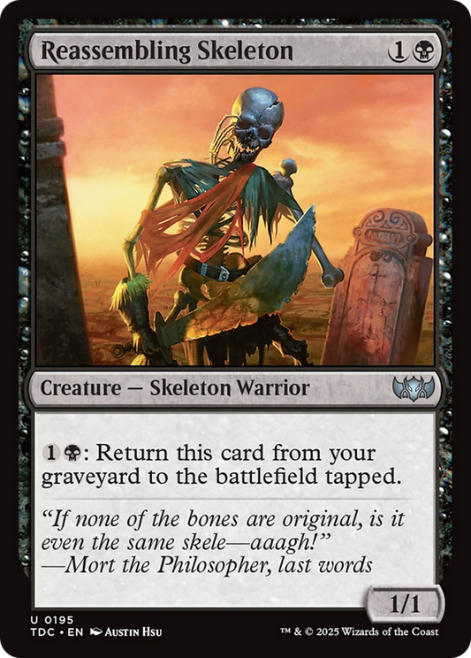 Reassembling Skeleton (TDC-195) - Tarkir: Dragonstorm Commander - Premium MTG Single from Wizards of the Coast - Just $0.08! Shop now at Game Crave Tournament Store