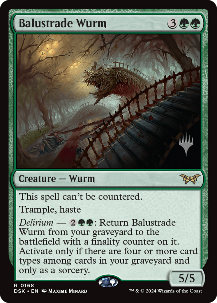 Balustrade Wurm (PDSK-168P) - Duskmourn: House of Horror Promos - Premium MTG Single from Wizards of the Coast - Just $0.30! Shop now at Game Crave Tournament Store