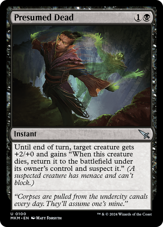 Presumed Dead (MKM-100) - Murders at Karlov Manor - Premium MTG Single from Wizards of the Coast - Just $0.25! Shop now at Game Crave Tournament Store