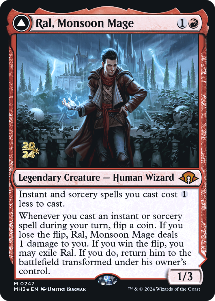 Ral, Monsoon Mage // Ral, Leyline Prodigy (PMH3-247S) - Modern Horizons 3 Promos Foil - Premium MTG Single from Wizards of the Coast - Just $5.75! Shop now at Game Crave Tournament Store