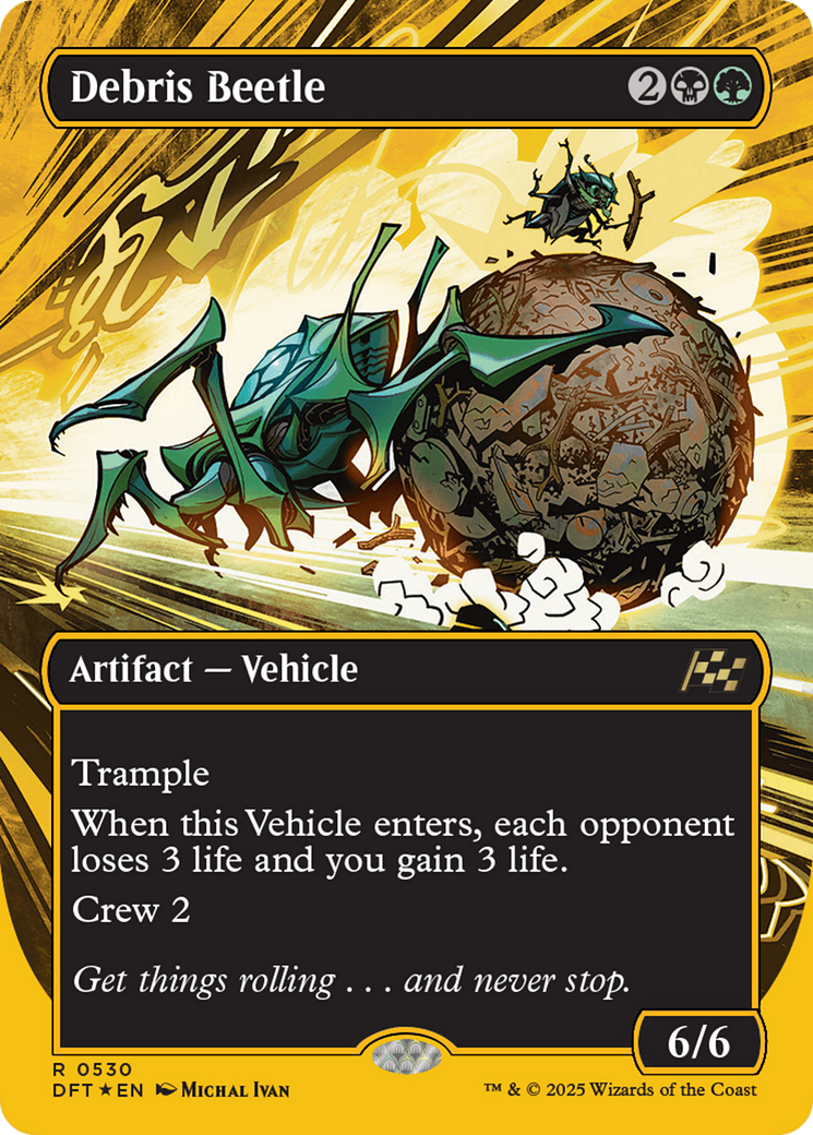 Debris Beetle (Borderless) (First-Place Foil) (DFT-530) - Aetherdrift Foil - Premium MTG Single from Wizards of the Coast - Just $1! Shop now at Game Crave Tournament Store