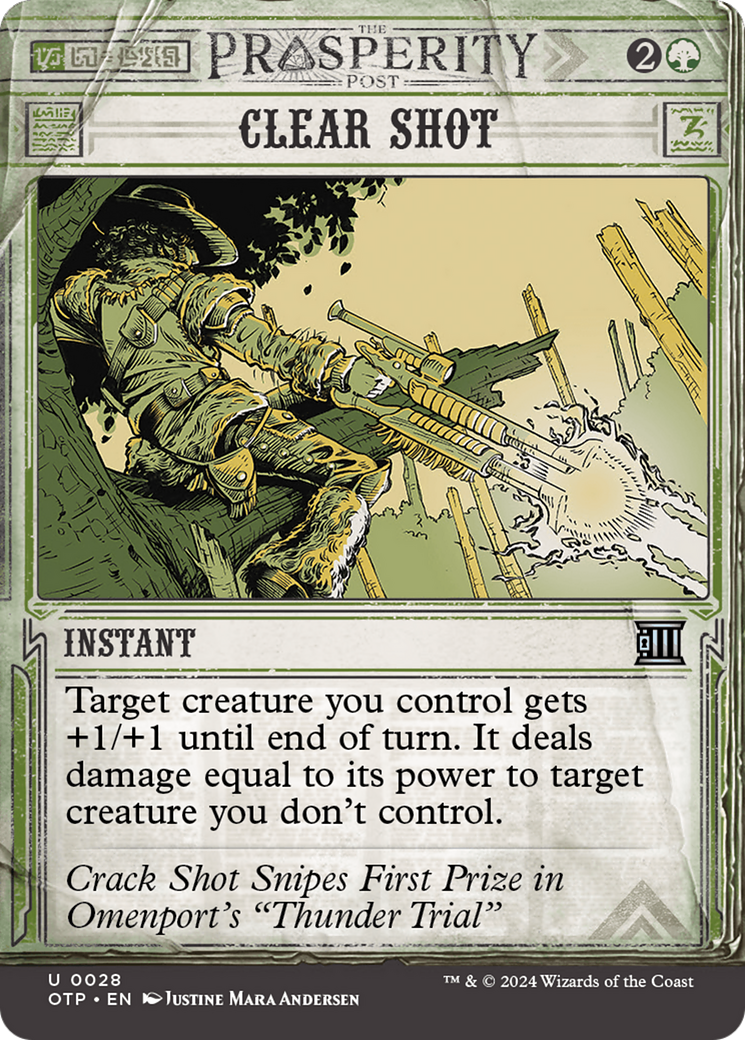 Clear Shot (OTP-028) - Breaking News: (Showcase) (Borderless) - Premium MTG Single from Wizards of the Coast - Just $0.25! Shop now at Game Crave Tournament Store