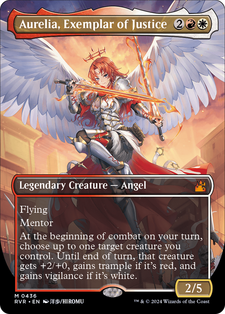 Aurelia, Exemplar of Justice (RVR-436) - Ravnica Remastered (Borderless) - Premium MTG Single from Wizards of the Coast - Just $10.88! Shop now at Game Crave Tournament Store