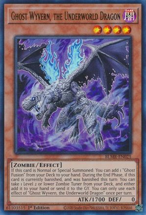 Ghost Wyvern, the Underworld Dragon (BLMR-EN025) - Battles of Legend: Monstrous Revenge 1st Edition - Premium Yugioh Single from Konami - Just $0.25! Shop now at Game Crave Tournament Store