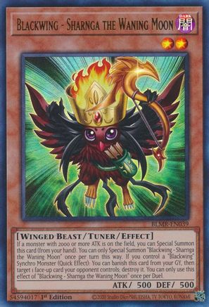 Blackwing - Sharnga the Waning Moon (BLMR-EN039) - Battles of Legend: Monstrous Revenge 1st Edition - Premium Yugioh Single from Konami - Just $0.25! Shop now at Game Crave Tournament Store