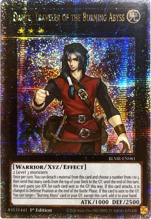 Dante, Traveler of the Burning Abyss (Quarter Century Secret Rare) (BLMR-EN081) - Battles of Legend: Monstrous Revenge 1st Edition - Premium Yugioh Single from Konami - Just $42.63! Shop now at Game Crave Tournament Store