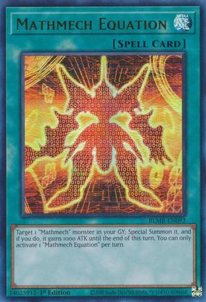 Mathmech Equation (BLMR-EN092) - Battles of Legend: Monstrous Revenge 1st Edition - Premium Yugioh Single from Konami - Just $0.25! Shop now at Game Crave Tournament Store