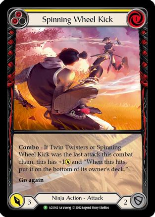 Spinning Wheel Kick (Yellow) - LGS142 (LGS142) - Flesh and Blood: Promo Cards Rainbow Foil