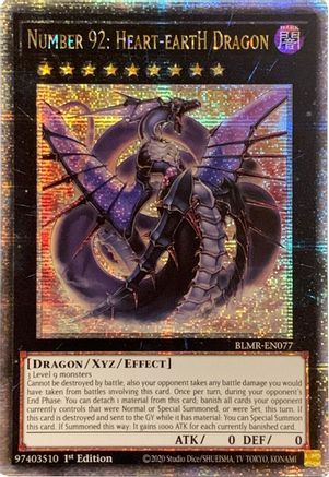 Number 92: Heart-eartH Dragon (Quarter Century Secret Rare) (BLMR-EN077) - Battles of Legend: Monstrous Revenge 1st Edition - Premium Yugioh Single from Konami - Just $11.73! Shop now at Game Crave Tournament Store