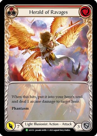 Herald of Ravages (Extended Art) (Red) (LGS153) - Flesh and Blood: Promo Cards Rainbow Foil