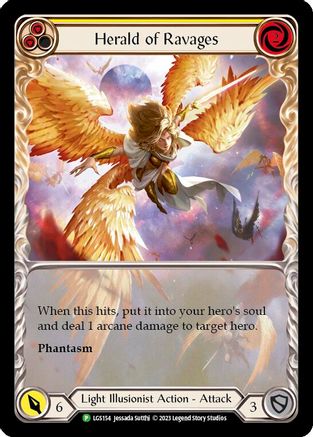 Herald of Ravages (Extended Art) (Yellow) (LGS154) - Flesh and Blood: Promo Cards Rainbow Foil
