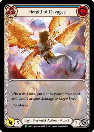 Herald of Ravages (Extended Art) (Blue) (LGS155) - Flesh and Blood: Promo Cards Rainbow Foil