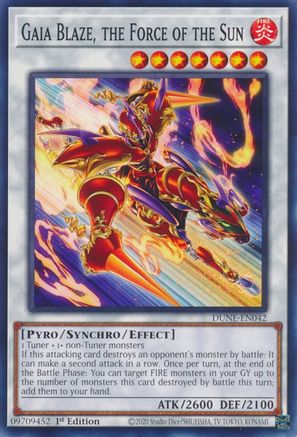 Gaia Blaze, the Force of the Sun (DUNE-EN042) - Duelist Nexus 1st Edition - Premium Yugioh Single from Konami - Just $0.25! Shop now at Game Crave Tournament Store