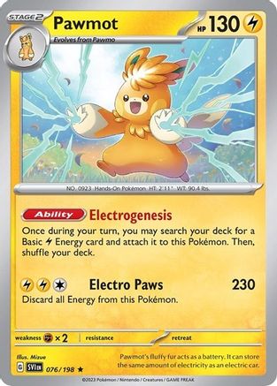 Pawmot - 076/198 (Line Holo) 76 - SV Scarlet & Violet Promo Cards Holofoil