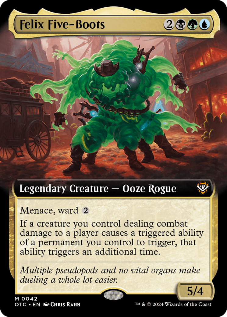 Felix Five-Boots (OTC-042) - Outlaws of Thunder Junction Commander: (Extended Art) Foil - Premium MTG Single from Wizards of the Coast - Just $1.74! Shop now at Game Crave Tournament Store
