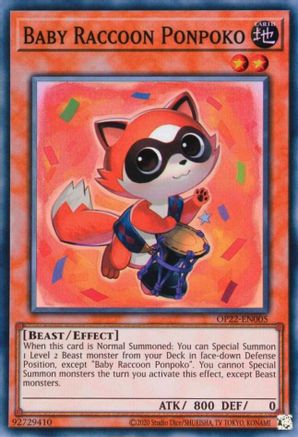 Baby Raccoon Ponpoko (OP22-EN005) - OTS Tournament Pack 22 Unlimited - Premium Yugioh Single from Konami - Just $0.25! Shop now at Game Crave Tournament Store