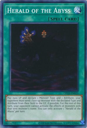 Herald of the Abyss (OP22-EN025) - OTS Tournament Pack 22 Unlimited - Premium Yugioh Single from Konami - Just $0.08! Shop now at Game Crave Tournament Store