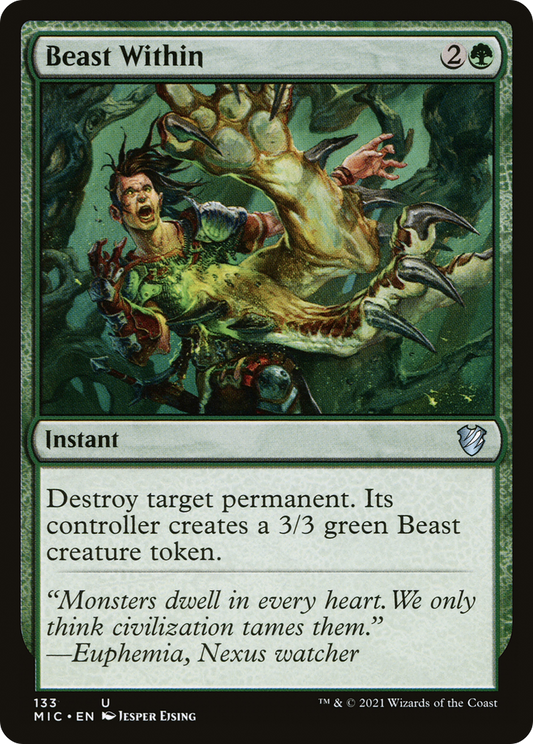 Beast Within (MIC-133) - Midnight Hunt Commander - Premium MTG Single from Wizards of the Coast - Just $0.30! Shop now at Game Crave Tournament Store