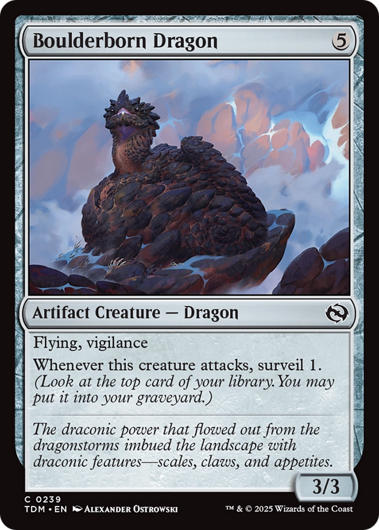 Boulderborn Dragon (TDM-239) - Tarkir: Dragonstorm Foil - Premium MTG Single from Wizards of the Coast - Just $0.08! Shop now at Game Crave Tournament Store