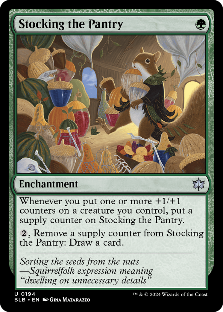 Stocking the Pantry (BLB-194) - Bloomburrow Foil - Premium MTG Single from Wizards of the Coast - Just $0.25! Shop now at Game Crave Tournament Store