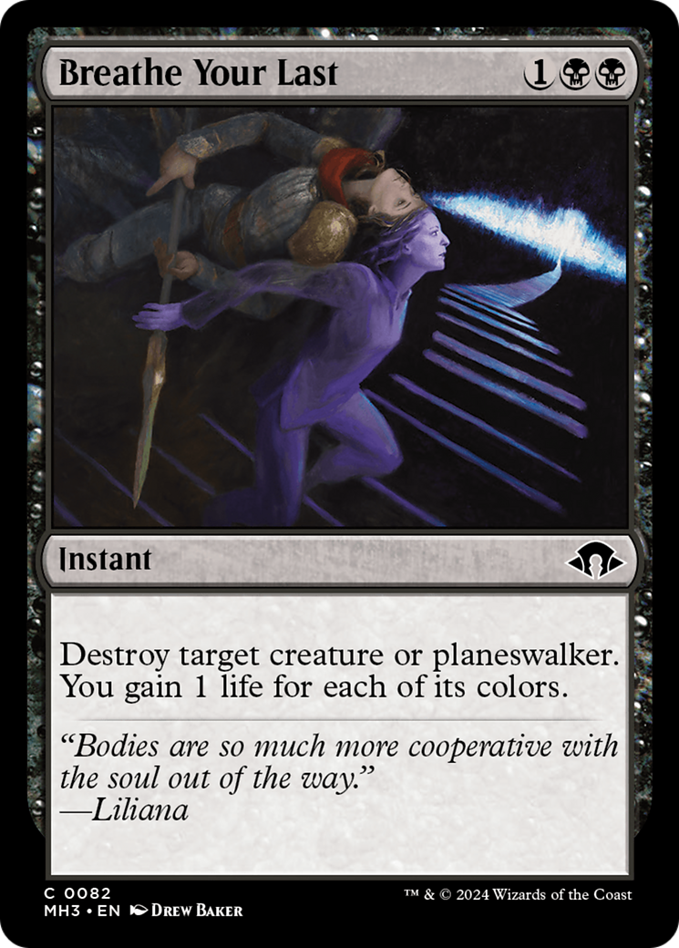 Breathe Your Last (MH3-082) - Modern Horizons 3 Foil - Premium MTG Single from Wizards of the Coast - Just $0.25! Shop now at Game Crave Tournament Store