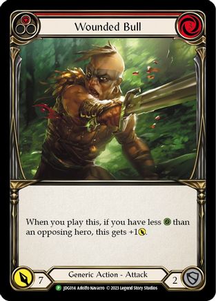 Wounded Bull (Red) (JDG014) - Flesh and Blood: Promo Cards Cold Foil