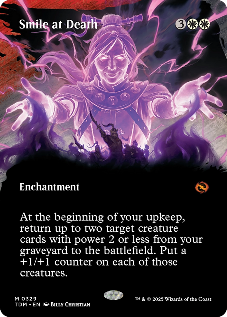 Smile at Death (TDM-329) - Tarkir: Dragonstorm: (Showcase, enchantment) (Borderless) - Premium MTG Single from Wizards of the Coast - Just $0.62! Shop now at Game Crave Tournament Store