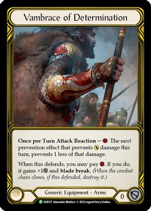 Vambrace of Determination (Golden) (FAB127) - Flesh and Blood: Promo Cards Cold Foil