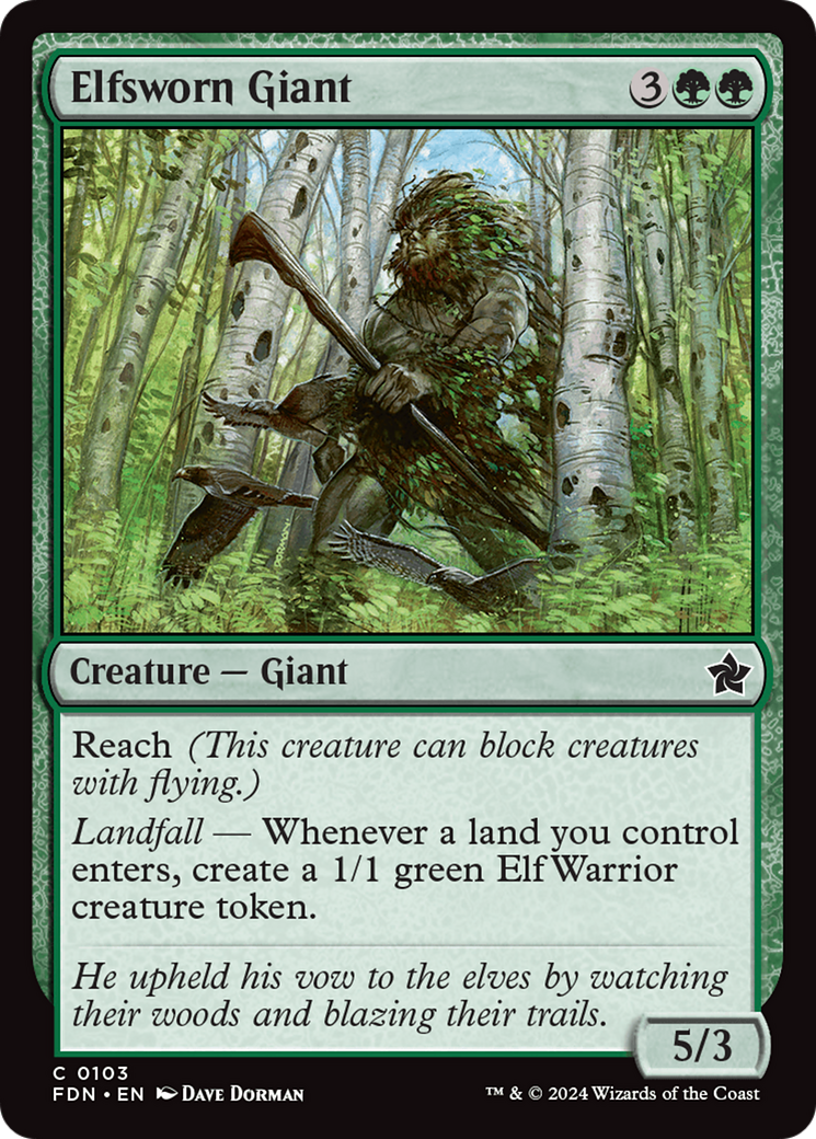 Elfsworn Giant (FDN-103) - Foundations - Premium MTG Single from Wizards of the Coast - Just $0.25! Shop now at Game Crave Tournament Store