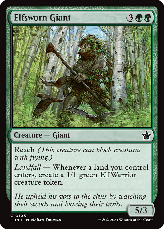 Elfsworn Giant (FDN-103) - Foundations Foil - Premium MTG Single from Wizards of the Coast - Just $0.25! Shop now at Game Crave Tournament Store