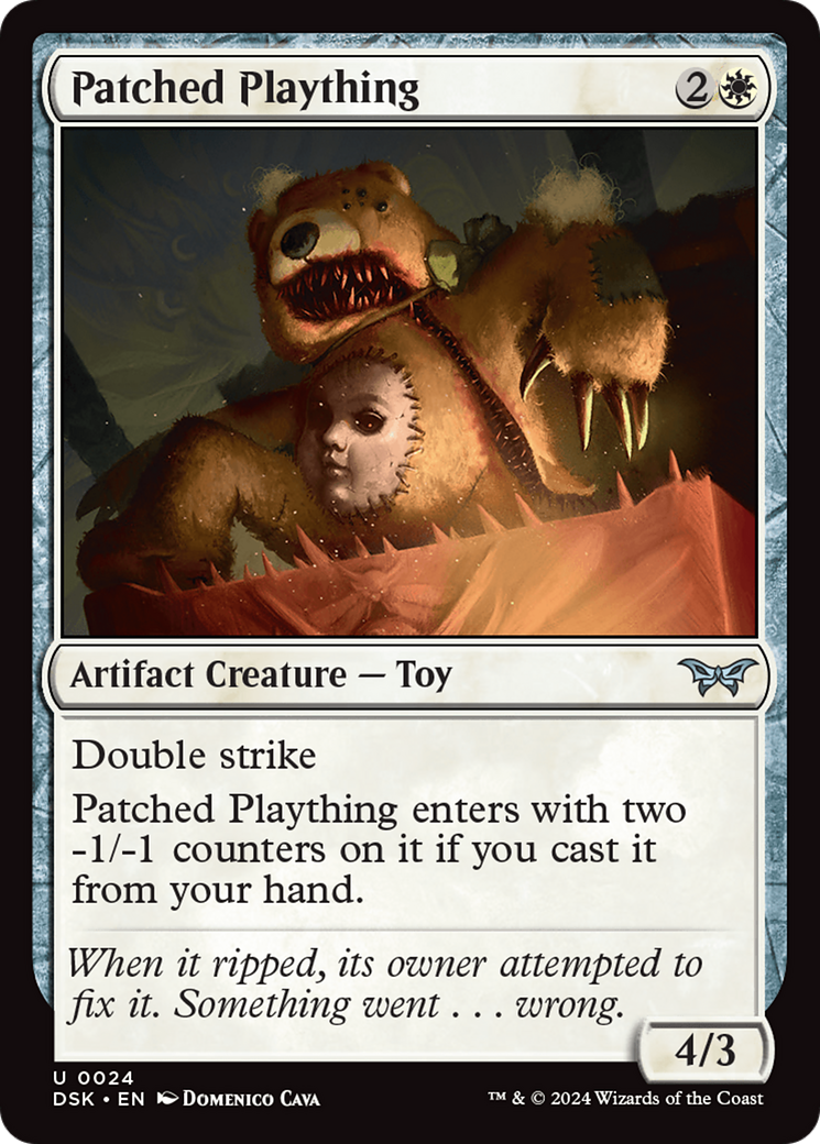 Patched Plaything (DSK-024) - Duskmourn: House of Horror Foil - Premium MTG Single from Wizards of the Coast - Just $0.25! Shop now at Game Crave Tournament Store