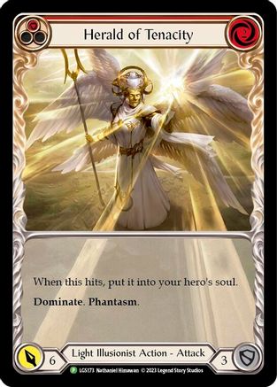Herald of Tenacity (Red) - LGS173 (LGS173) - Flesh and Blood: Promo Cards Rainbow Foil