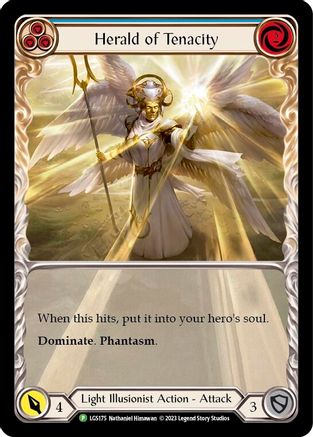 Herald of Tenacity (Blue) - LGS175 (LGS175) - Flesh and Blood: Promo Cards Rainbow Foil