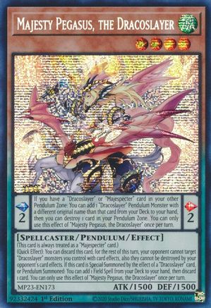 Majesty Pegasus, the Dracoslayer (MP23-EN173) - 25th Anniversary Tin: Dueling Heroes Mega Pack 1st Edition - Premium Yugioh Single from Konami - Just $0.25! Shop now at Game Crave Tournament Store