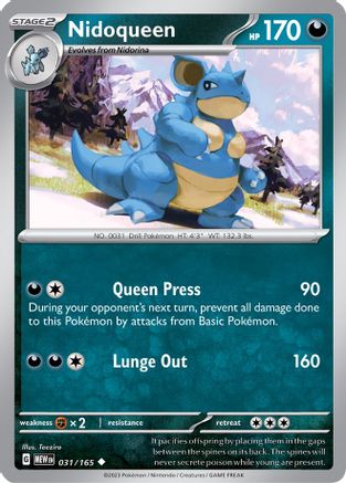 Nidoqueen 31 - SV Scarlet and Violet 151 Reverse Holofoil
