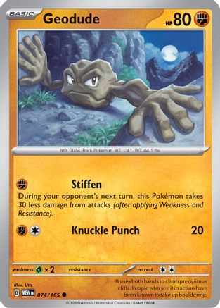 Geodude 74 - SV Scarlet and Violet 151 Reverse Holofoil