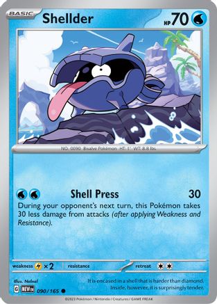 Shellder 90 - SV Scarlet and Violet 151 Reverse Holofoil