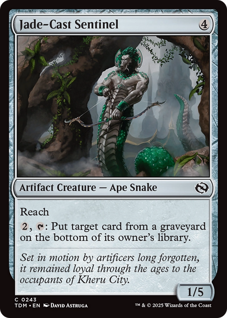 Jade-Cast Sentinel (TDM-243) - Tarkir: Dragonstorm - Premium MTG Single from Wizards of the Coast - Just $0.08! Shop now at Game Crave Tournament Store
