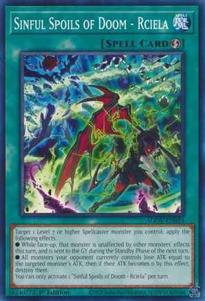 Sinful Spoils of Doom - Rciela (AGOV-EN055) - Age of Overlord 1st Edition - Premium Yugioh Single from Konami - Just $0.25! Shop now at Game Crave Tournament Store