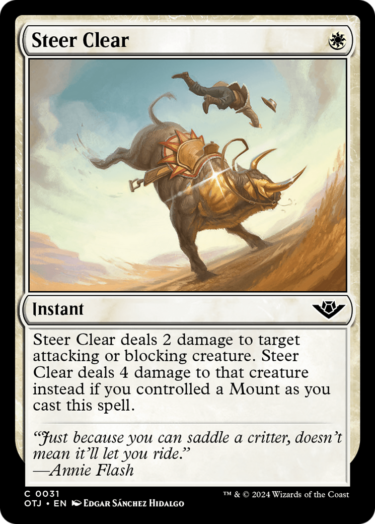 Steer Clear (OTJ-031) - Outlaws of Thunder Junction Foil - Premium MTG Single from Wizards of the Coast - Just $0.25! Shop now at Game Crave Tournament Store